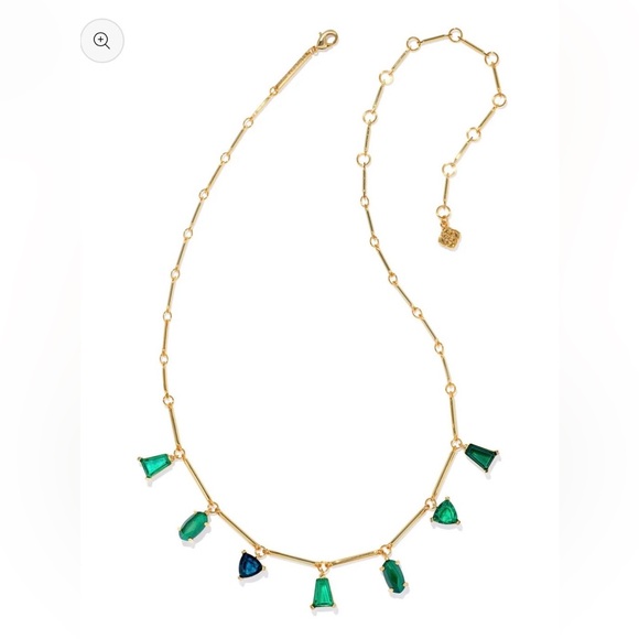 Kendra Scott Jewelry - NEW Kendra Scott BLAIR Gold Jewel Strand Necklace Emerald Mix Green Dust Bag